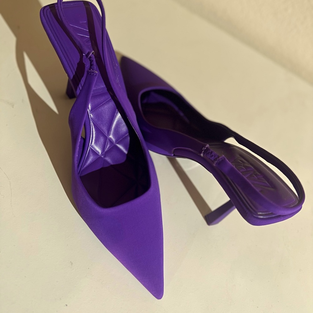 Zara Sling back pumps Purple size 39/8US